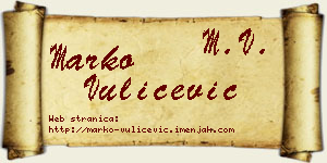 Marko Vulićević vizit kartica